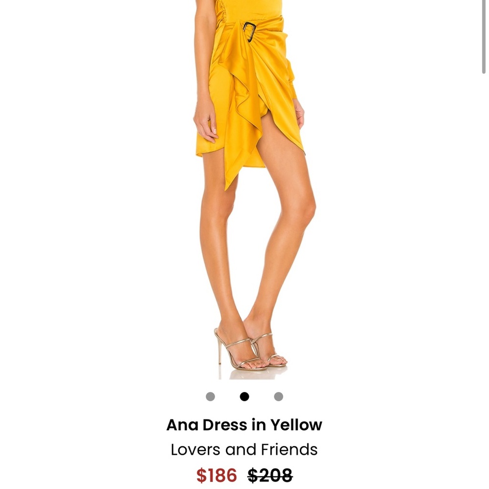 Lovers + Friends Yellow Asymmetrical Sundress